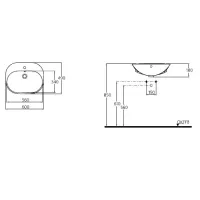 Ideal Standard Tonic lavabo semincasso monoforo 60x49 cm bianco K070161