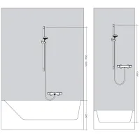 Crometta Set doccia Vario EcoSmart con asta doccia 65 cm -  Finitura Bianco / Cromo 26534400