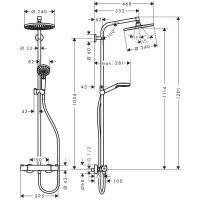 Colonna doccia Crometta S Showerpipe 240 1jet con termostatico -  Finitura Cromo 27267000