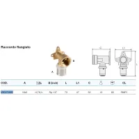 Raccordo flangiato ø16/2x1/2" Pexal Brass - raccordo a pressare VS0171005