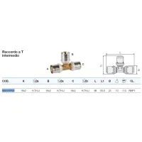 Raccordo a Tee intermedio ø16/2 x 16/2 x 16/2 Pexal Brass - raccordo a pressare VS0170703