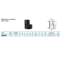 Riduzione eccentrica serie corta PEHD ø90 x 50mm VS0358015