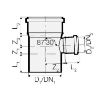 Triplus HTEA braga ridotta 87° 30' in PP a innesto ø110 x 75 mm VS0650603