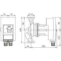 Yonos MAXO 25/0,5-10 PN 10 interasse 180 mm ø1"1/2 Circolatore standard singolo a rotore bagnato con attacchi filettati 2120640