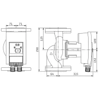 Yonos MAXO 40/0,5-12 PN 6/10 interasse 250 mm Circolatore standard singolo a rotore bagnato con attacchi flangiati 2120647