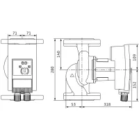 Yonos MAXO 50/0,5-12 PN 6/10 interasse 280 mm DN 50 Circolatore standard singolo a rotore bagnato con attacchi flangiati 2120651