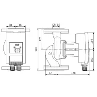 Yonos MAXO 65/0,5-12 PN 6/10 interasse 340 mm DN 65 Circolatore standard singolo a rotore bagnato con attacchi flangiati 2120654