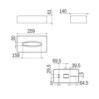 Inda Hotellerie portakleenex porta fazzoletti da appoggio in ABS, finitura cromo AV0710CR