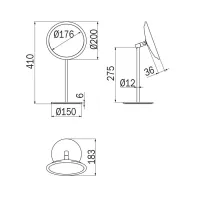 Inda My Mirror specchio ingranditore da appoggio, parabola diametro 20 cm, finitura cromo AV058PCR