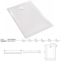 Piatto doccia rettangolare Geberit tipo 45 dim. 100x80 cm 550.063.00.1