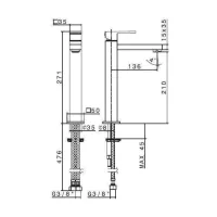 Ergo-Q miscelatore lavabo alto cromo newform 66415.21.018