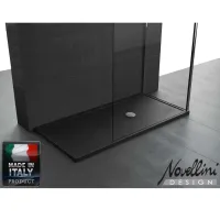 Piatto doccia Olympic plus 80x120 h.4,5 cm nero goffrato OL801204-28