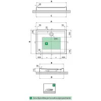 New Olympic Piatto Doccia in Vetro Resina Termoindurente, cm 90x75 h.11,5 bianco OLN907511-30