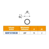 O-Ring per snodo rubinetto art. 693 - Misura ø int. 15 mm 0237015020