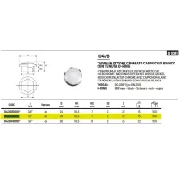 Tappo in ottone cromato cappuccio bianco con tenuta o-ring - dim. 1/2" DX 104102000