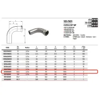 Curva 90° MF ø88,9 Inox 316L a pressare 181088901