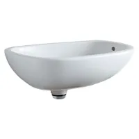 Geberit CITTERIO lavabo da appoggio L.56 cm, senza foro per rubinetteria, con troppopieno e piletta di scarico, colore bianco finitura KeraTect 500.543.01.1