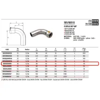 Curva 90° MF raggio stretto ø35 inox 316L a pressare GAS 181035901G