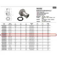 Manicotto ø28 x 1" con dado folle Inox 316L a pressare 183028012