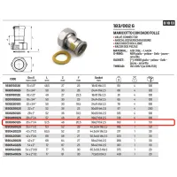 Manicotto ø35 x 1"1/4 con dado folle Inox 316L a pressare GAS 183035012G