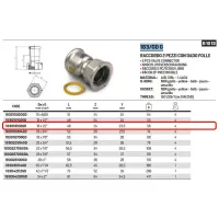 Raccordo 2 pezzi con dado folle ø18 x 1/2" GAS 183018102GD