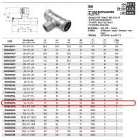 Tee con derivazione filetto femmina ø54 x 2"F x 54 Inox 316L a pressare 189200054