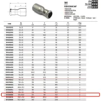 Riduzione MF ø108 x 88,9 Inox 316L a pressare 191108088