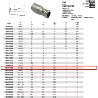 Riduzione MF ø54 x 22 Inox 316L a pressare 191054022