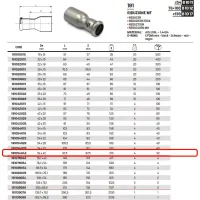 Riduzione MF ø54 x 42 Inox 316L a pressare 191054042