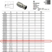 Riduzione MF ø76,1 x 42 Inox 316L a pressare 191076042