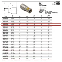 Riduzione MF ø28 x 18 Inox 316L a pressare GAS 191028018G