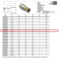 Riduzione MF ø35 x 28 Inox 316L a pressare GAS 191035028G