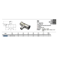 Tee ridotto ø108 x 76,1 x 108 Inox 316L a pressare 192108076