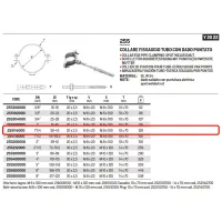 Collare ø1"1/4 fissaggio tubo ø39÷43 con dado puntato 255114000