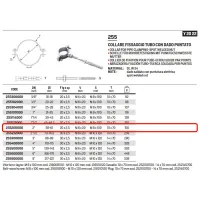 Collare ø2" fissaggio tubo ø58÷61 con dado puntato 255200000