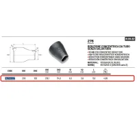 Riduzione concentrica ø219,1 x 114,3 in acciao a saldare 276219114