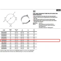 Collare ø110 per fissaggio tubo polietilene con dado puntato ø1/2" 362110000