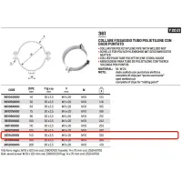 Collare ø140 per fissaggio tubo polietilene con dado puntato ø1/2" 262140000