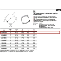 Collare ø40 per fissaggio tubo polietilene con dado puntato ø1/2" 362040000