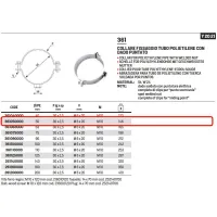 Collare ø50 per fissaggio tubo polietilene con dado puntato ø1/2" 362050000