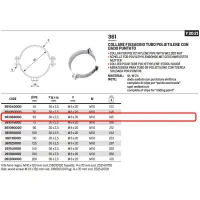 Collare ø63 per fissaggio tubo polietilene con dado puntato ø1/2" 362063000