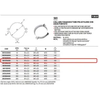 Collare ø75 per fissaggio tubo polietilene con dado puntato ø1/2" 362075000