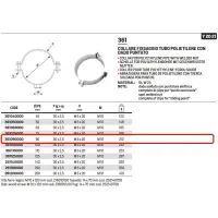 Collare ø90 per fissaggio tubo polietilene con dado puntato ø1/2" 362090000