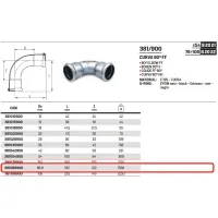 Curva 90° FF ø88,9 a pressare 381088900