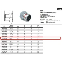 Manicotto misto FF filetto F ø22 x 1/2"F a pressare 390102022