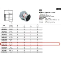 Manicotto misto FF filetto F ø28 x 3/4"F a pressare 390304028