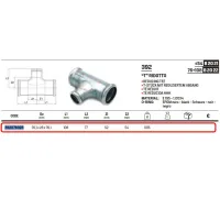 Tee ridotto ø76,1 x 28 x 76,1 a pressare 392076028