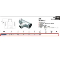 Tee ridotto ø76,1 x 35 x 76,1 a pressare 392076035