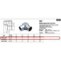 Gomito misto 90° filetto F ø22 x 3/4"F a pressare 398304022