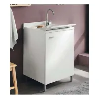 Lavatoio da interno 45x50 cm ad 1 anta (apertura a destra) con asse in termoplastico bianco 7006PRIMA